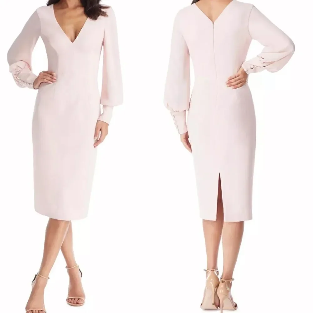 dress the population norah Dress The Population Norah Pink Nude Black Bodycon Formal Dress Size L A006440